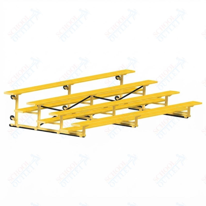 Jaypro Sports Bleacher - 4 Row - Tip & Roll, Single Foot Plank, Powder Coated - 15' L (BLCH-4TRGPC) - SchoolOutlet