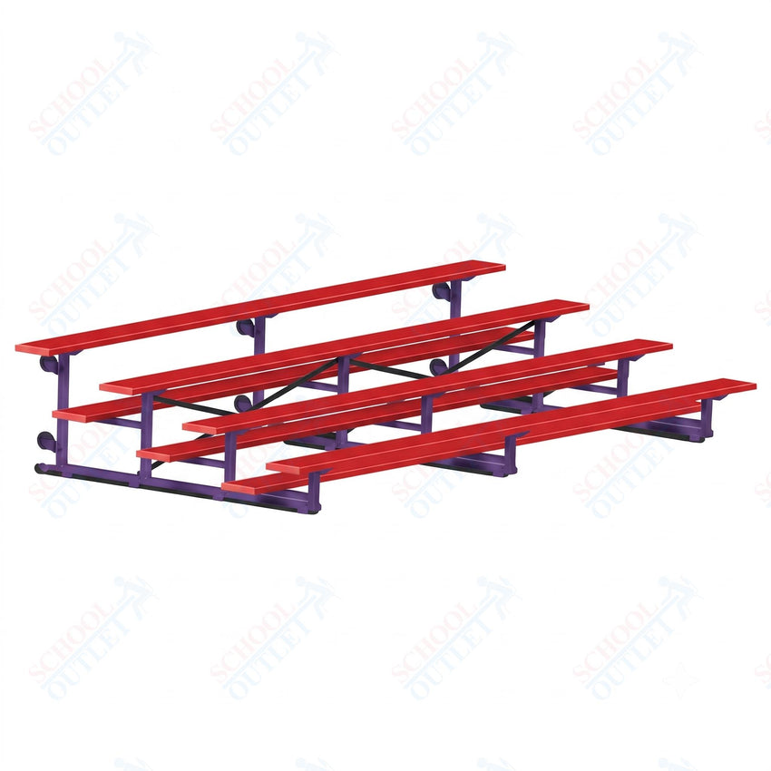 Jaypro Sports Bleacher - 4 Row - Tip & Roll, Single Foot Plank, Powder Coated - 15' L (BLCH-4TRGPC) - SchoolOutlet