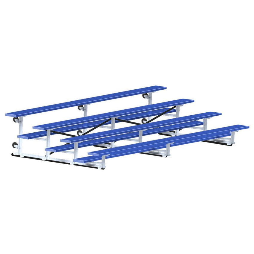 Jaypro Sports Bleacher - 4 Row - Tip & Roll, Single Foot Plank, Powder Coated - 15' L (BLCH-4TRGPC) - SchoolOutlet
