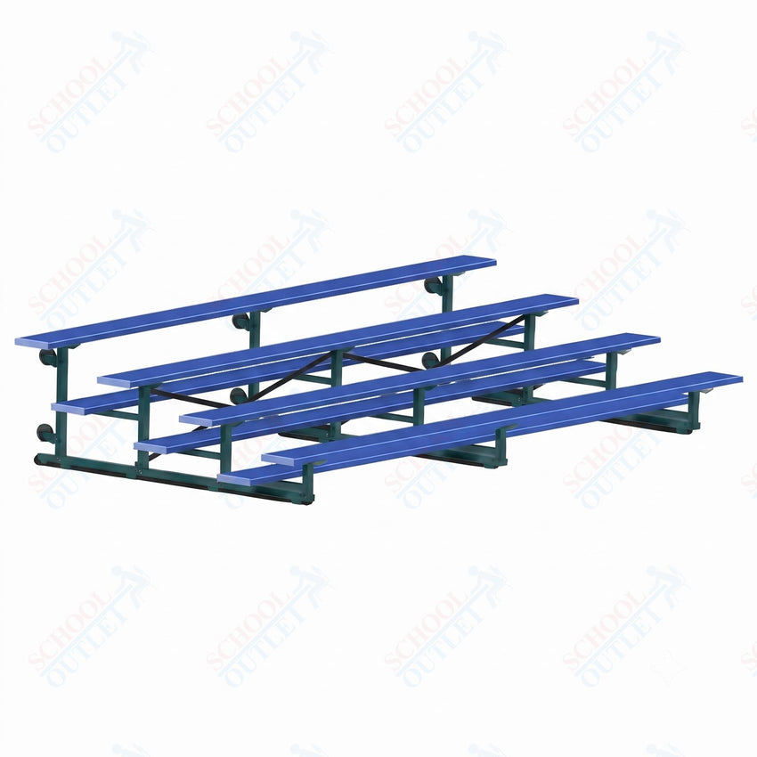 Jaypro Sports Bleacher - 4 Row - Tip & Roll, Single Foot Plank, Powder Coated - 15' L (BLCH-4TRGPC) - SchoolOutlet