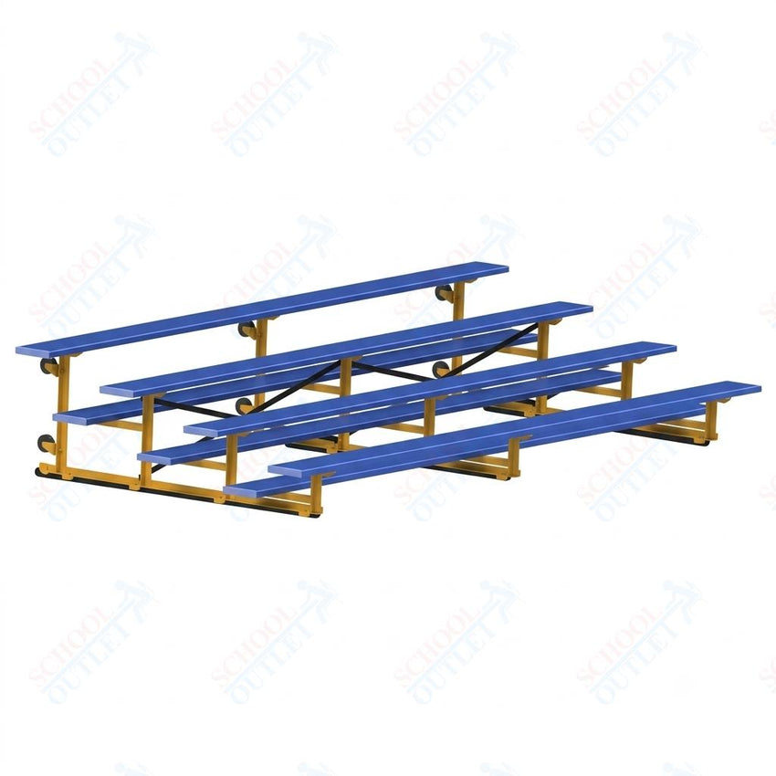 Jaypro Sports Bleacher - 4 Row - Tip & Roll, Single Foot Plank, Powder Coated - 15' L (BLCH-4TRGPC) - SchoolOutlet