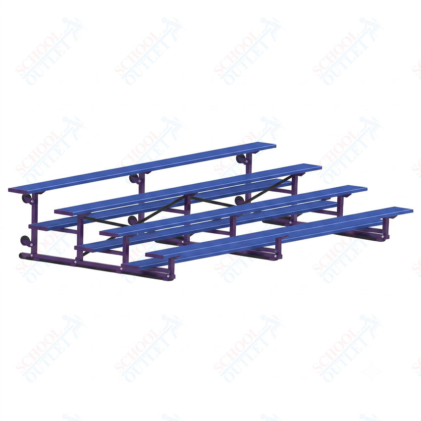 Jaypro Sports Bleacher - 4 Row - Tip & Roll, Single Foot Plank, Powder Coated - 15' L (BLCH-4TRGPC) - SchoolOutlet