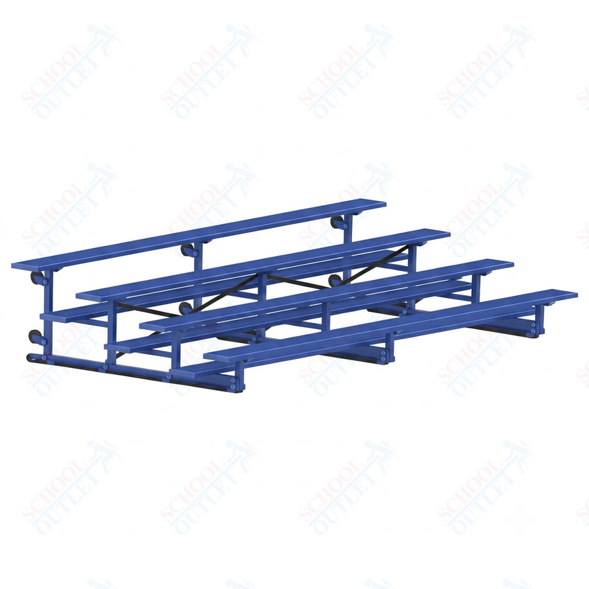 Jaypro Sports Bleacher - 4 Row - Tip & Roll, Single Foot Plank, Powder Coated - 15' L (BLCH-4TRGPC) - SchoolOutlet
