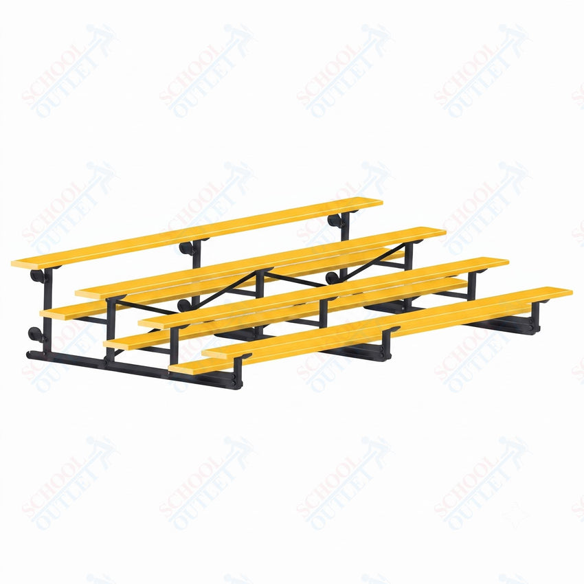 Jaypro Sports Bleacher - 4 Row - Tip & Roll, Single Foot Plank, Powder Coated - 15' L (BLCH-4TRGPC) - SchoolOutlet