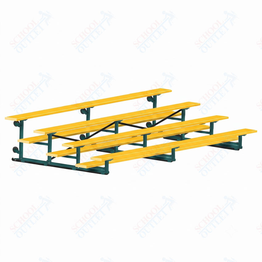 Jaypro Sports Bleacher - 4 Row - Tip & Roll, Single Foot Plank, Powder Coated - 15' L (BLCH-4TRGPC) - SchoolOutlet