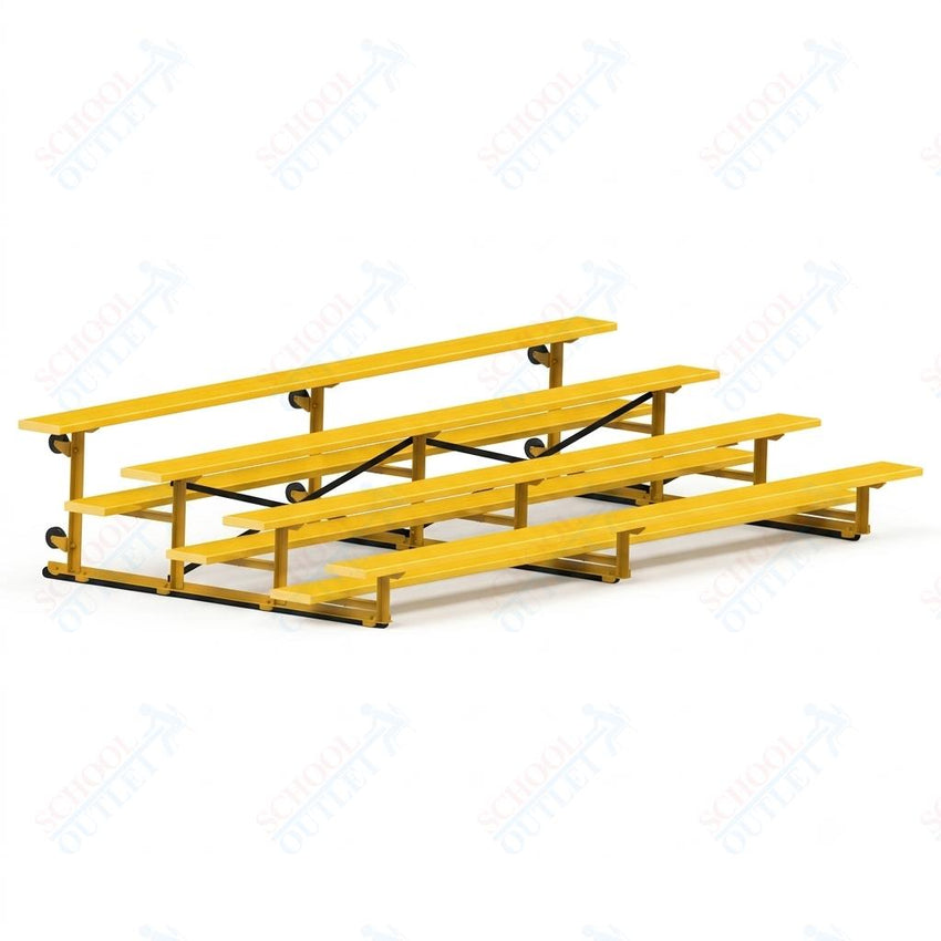 Jaypro Sports Bleacher - 4 Row - Tip & Roll, Single Foot Plank, Powder Coated - 15' L (BLCH-4TRGPC) - SchoolOutlet