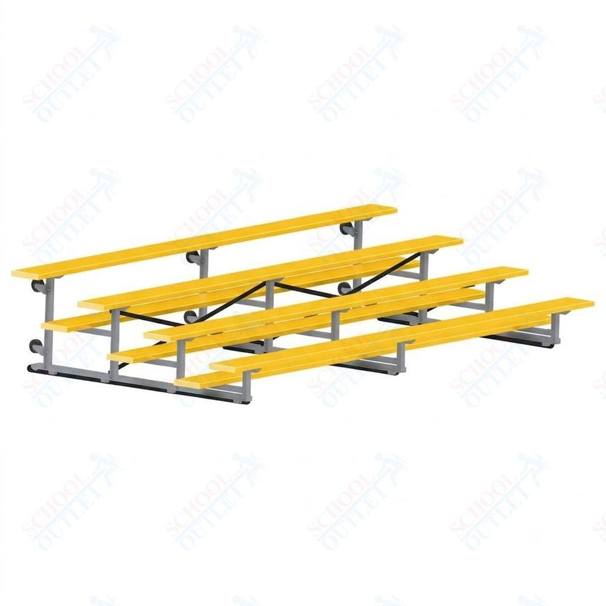 Jaypro Sports Bleacher - 4 Row - Tip & Roll, Single Foot Plank, Powder Coated - 15' L (BLCH-4TRGPC) - SchoolOutlet