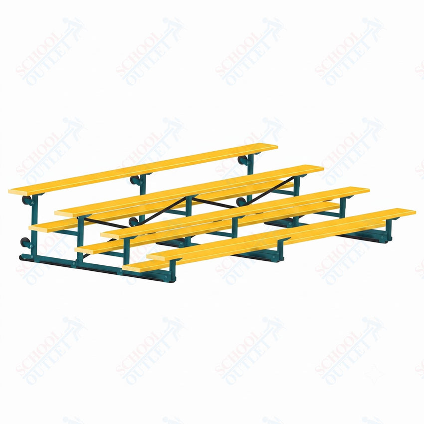 Jaypro Sports Bleacher - 4 Row - Tip & Roll, Single Foot Plank, Powder Coated - 15' L (BLCH-4TRGPC) - SchoolOutlet