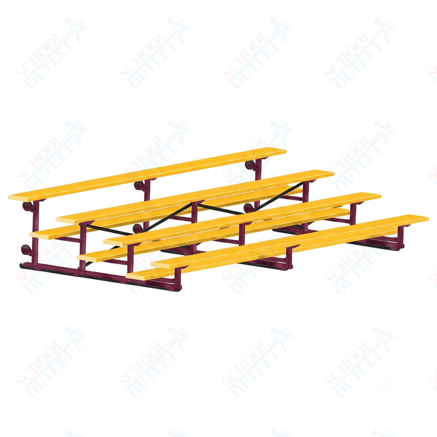 Jaypro Sports Bleacher - 4 Row - Tip & Roll, Single Foot Plank, Powder Coated - 15' L (BLCH-4TRGPC) - SchoolOutlet