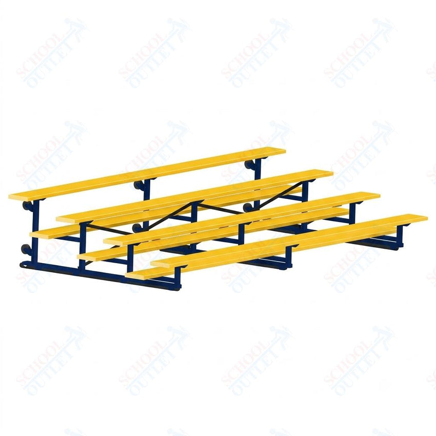 Jaypro Sports Bleacher - 4 Row - Tip & Roll, Single Foot Plank, Powder Coated - 15' L (BLCH-4TRGPC) - SchoolOutlet