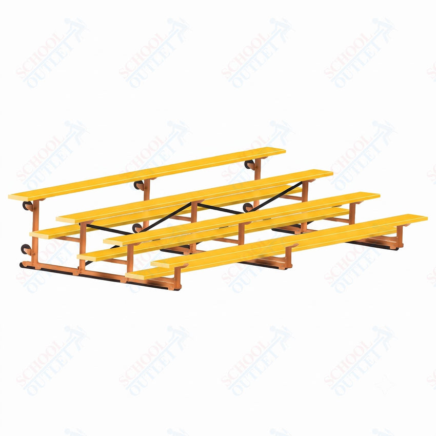 Jaypro Sports Bleacher - 4 Row - Tip & Roll, Single Foot Plank, Powder Coated - 15' L (BLCH-4TRGPC) - SchoolOutlet