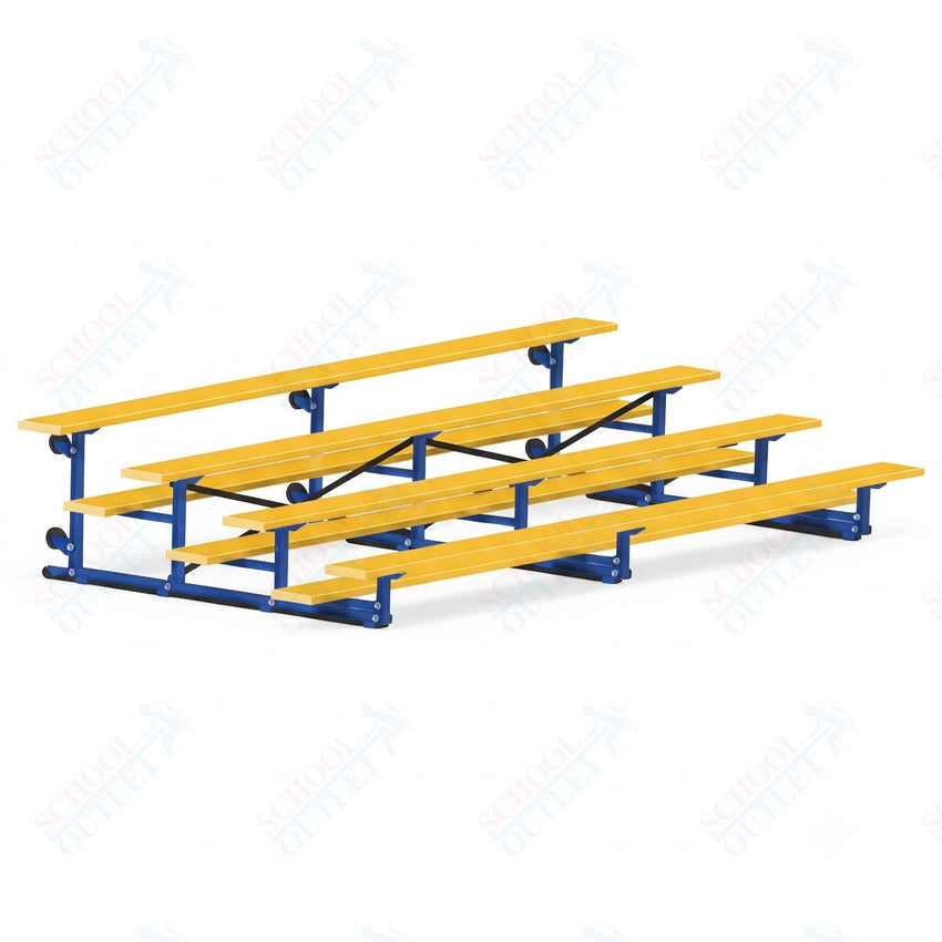 Jaypro Sports Bleacher - 4 Row - Tip & Roll, Single Foot Plank, Powder Coated - 15' L (BLCH-4TRGPC) - SchoolOutlet