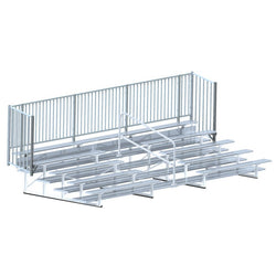 Jaypro Sports Bleacher - 5 Row - Double Foot Plank with Guard Rail & Aisle - 21' L (BLCH-521ASGR)