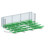 Jaypro Sports Bleacher - 5 Row - Double Foot Plank with Guard Rail & Aisle, Powder Coated - 21' L (BLCH - 521ASGRPC) - SchoolOutlet