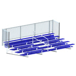 Jaypro Sports Bleacher - 5 Row - Double Foot Plank with Guard Rail & Aisle, Powder Coated - 21' L (BLCH - 521ASGRPC) - SchoolOutlet