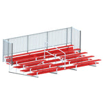 Jaypro Sports Bleacher - 5 Row - Double Foot Plank with Guard Rail & Aisle, Powder Coated - 21' L (BLCH - 521ASGRPC) - SchoolOutlet