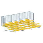 Jaypro Sports Bleacher - 5 Row - Double Foot Plank with Guard Rail & Aisle, Powder Coated - 21' L (BLCH - 521ASGRPC) - SchoolOutlet