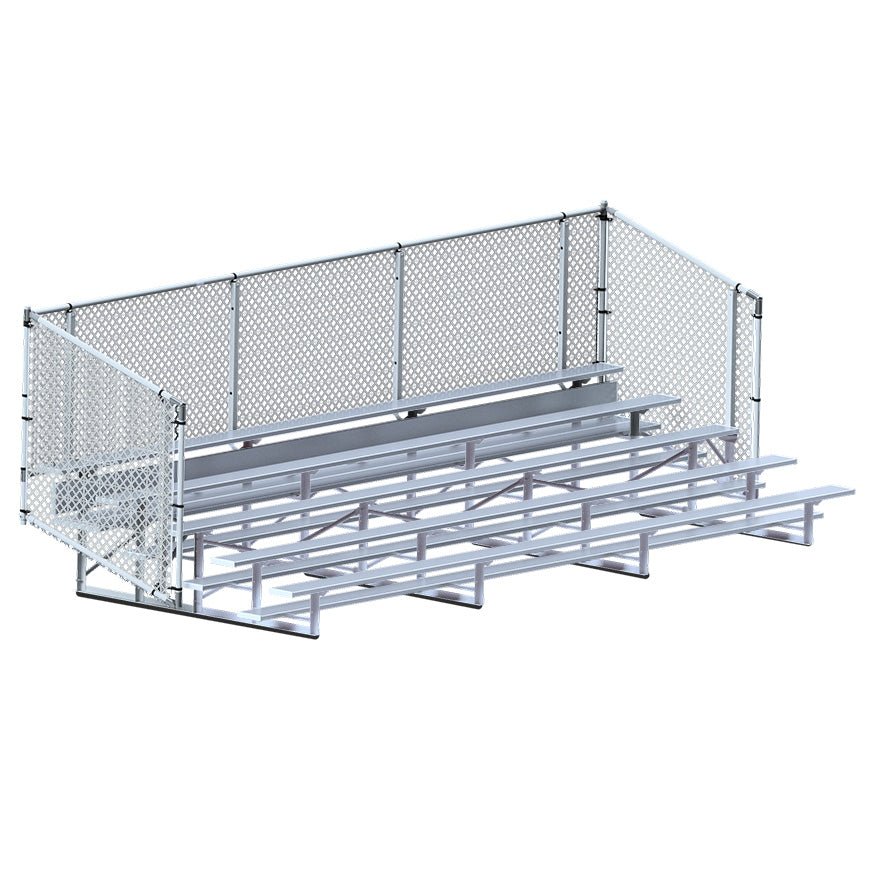 Jaypro Sports Bleacher - Aluminum Bleachers with Chain Link - Five Rows - 21' L ( BLCH - 521C) - SchoolOutlet
