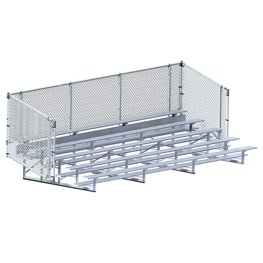 Jaypro Sports Bleacher - Aluminum Bleachers with Chain Link - Five Rows - 21' L ( BLCH - 521C) - SchoolOutlet