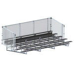 Jaypro Sports Bleacher - Aluminum Bleachers with Chain Link, Powder Coated - Five Rows - 21' L ( BLCH - 521CPC) - SchoolOutlet
