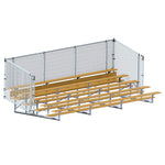 Jaypro Sports Bleacher - Aluminum Bleachers with Chain Link, Powder Coated - Five Rows - 21' L ( BLCH - 521CPC) - SchoolOutlet