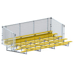 Jaypro Sports Bleacher - Aluminum Bleachers with Chain Link, Powder Coated - Five Rows - 21' L ( BLCH - 521CPC) - SchoolOutlet