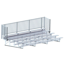 Jaypro Sports Bleacher - 5 Row - Single Foot Plank with Guard Rail - 21' L (BLCH-521GR)