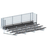 Jaypro Sports Bleacher - 5 Row - Single Foot Plank with Guard Rail, Powder Coated - 21' L (BLCH - 521GRPC) - SchoolOutlet