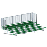 Jaypro Sports Bleacher - 5 Row - Single Foot Plank with Guard Rail, Powder Coated - 21' L (BLCH - 521GRPC) - SchoolOutlet