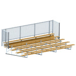Jaypro Sports Bleacher - 5 Row - Single Foot Plank with Guard Rail, Powder Coated - 21' L (BLCH - 521GRPC) - SchoolOutlet