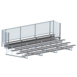 Jaypro Sports Bleacher - 5 Row - Single Foot Plank with Guard Rail, Powder Coated - 21' L (BLCH - 521GRPC) - SchoolOutlet