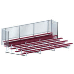 Jaypro Sports Bleacher - 5 Row - Single Foot Plank with Guard Rail, Powder Coated - 21' L (BLCH - 521GRPC) - SchoolOutlet