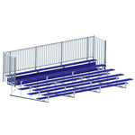 Jaypro Sports Bleacher - 5 Row - Single Foot Plank with Guard Rail, Powder Coated - 21' L (BLCH - 521GRPC) - SchoolOutlet
