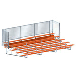 Jaypro Sports Bleacher - 5 Row - Single Foot Plank with Guard Rail, Powder Coated - 21' L (BLCH - 521GRPC) - SchoolOutlet