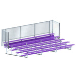 Jaypro Sports Bleacher - 5 Row - Single Foot Plank with Guard Rail, Powder Coated - 21' L (BLCH - 521GRPC) - SchoolOutlet