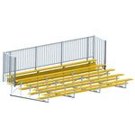 Jaypro Sports Bleacher - 5 Row - Single Foot Plank with Guard Rail, Powder Coated - 21' L (BLCH - 521GRPC) - SchoolOutlet