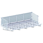 Jaypro Sports Bleacher - 5 Row - Single Foot Plank with Chain Link Rail - 27' L (BLCH - 527C) - SchoolOutlet