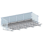 Jaypro Sports Bleacher - 5 Row - Single Foot Plank with Chain Link Rail, Powder Coated - 27' L (BLCH - 527CPC) - SchoolOutlet