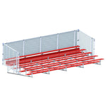 Jaypro Sports Bleacher - 5 Row - Single Foot Plank with Chain Link Rail, Powder Coated - 27' L (BLCH - 527CPC) - SchoolOutlet