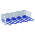 Jaypro Sports Bleacher - 5 Row - Single Foot Plank with Chain Link Rail, Powder Coated - 27' L (BLCH - 527CPC) - SchoolOutlet