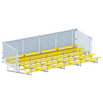 Jaypro Sports Bleacher - 5 Row - Single Foot Plank with Chain Link Rail, Powder Coated - 27' L (BLCH - 527CPC) - SchoolOutlet