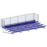Jaypro Sports Bleacher - 5 Row - Single Foot Plank with Guard Rail, Powder Coated - 27' L (BLCH - 527GRPC) - SchoolOutlet