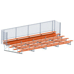 Jaypro Sports Bleacher - 5 Row - Single Foot Plank with Guard Rail, Powder Coated - 27' L (BLCH - 527GRPC) - SchoolOutlet