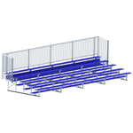 Jaypro Sports Bleacher - 5 Row - Single Foot Plank with Guard Rail, Powder Coated - 27' L (BLCH - 527GRPC) - SchoolOutlet