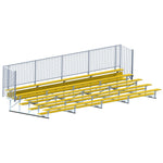 Jaypro Sports Bleacher - 5 Row - Single Foot Plank with Guard Rail, Powder Coated - 27' L (BLCH - 527GRPC) - SchoolOutlet
