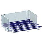 Jaypro Sports Bleacher - 5 Row - Single Foot Plank with Chain Link Rai, Powder Coatedl - 15' L (BLCH - 5CPC) - SchoolOutlet