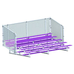 Jaypro Sports Bleacher - 5 Row - Single Foot Plank with Chain Link Rai, Powder Coatedl - 15' L (BLCH - 5CPC) - SchoolOutlet