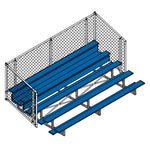 Jaypro Sports Bleacher - 5 Row - Single Foot Plank with Chain Link Rai, Powder Coatedl - 15' L (BLCH - 5CPC) - SchoolOutlet