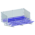 Jaypro Sports Bleacher - 5 Row - Single Foot Plank with Chain Link Rai, Powder Coatedl - 15' L (BLCH - 5CPC) - SchoolOutlet