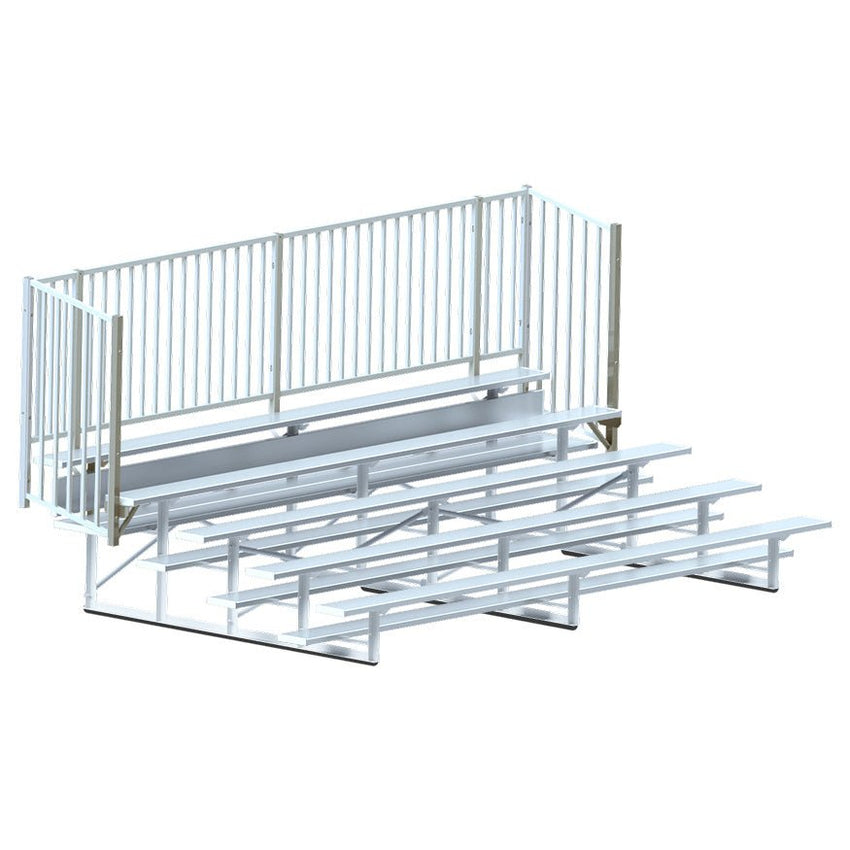 Jaypro Sports Bleacher - 5 Row - Single Foot Plank with Guard Rail - 15' L (BLCH - 5GR) - SchoolOutlet